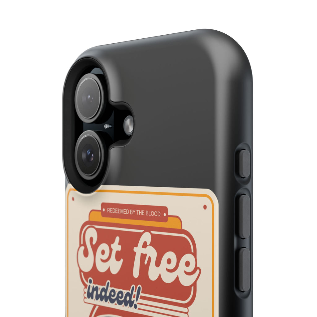 Men's 'Set free indeed' Vintage Graphic Phone Case — Magnetic Impact-Resistant