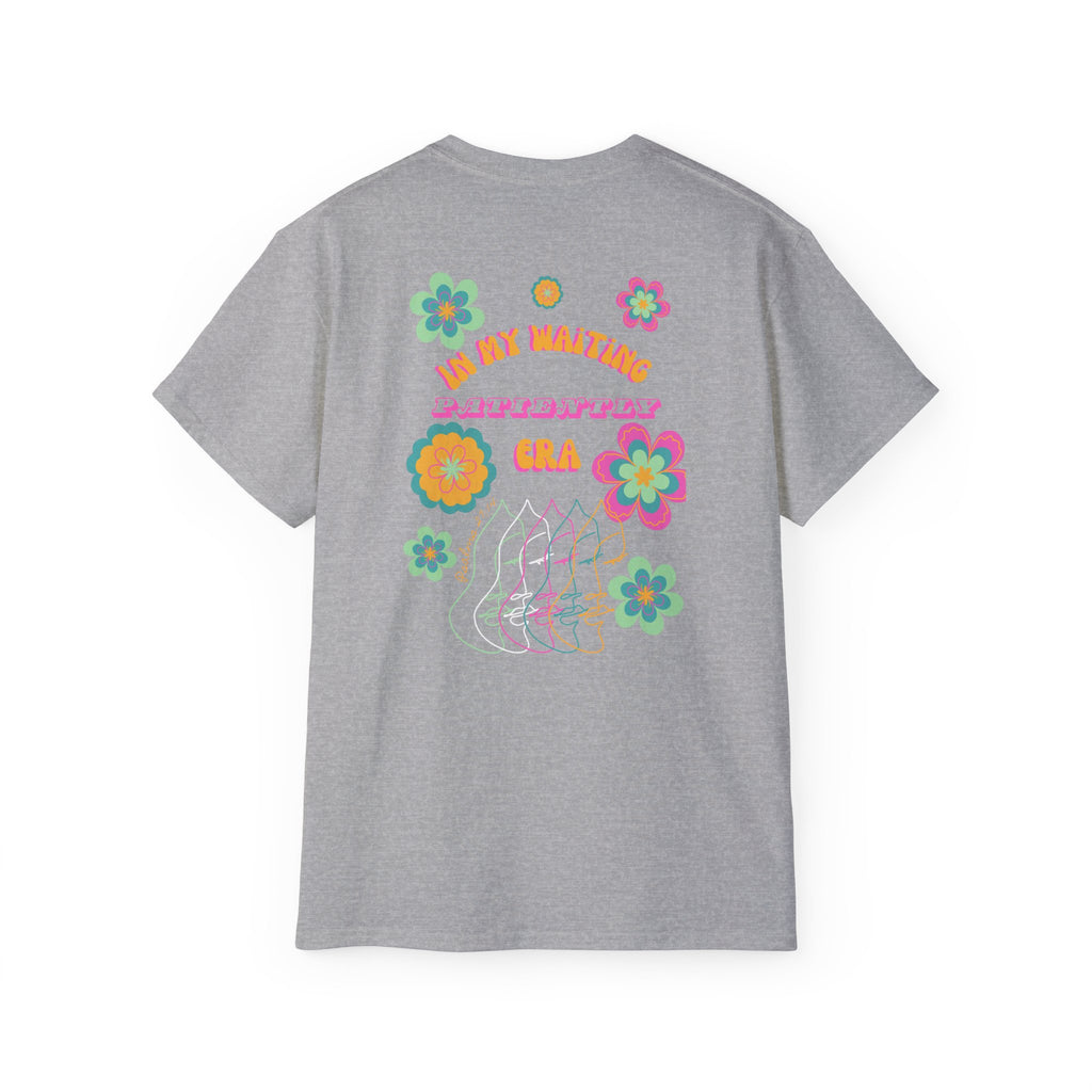 Retro Floral "In My Waiting Patiently Era" Ladies' V-Neck T-Shirt