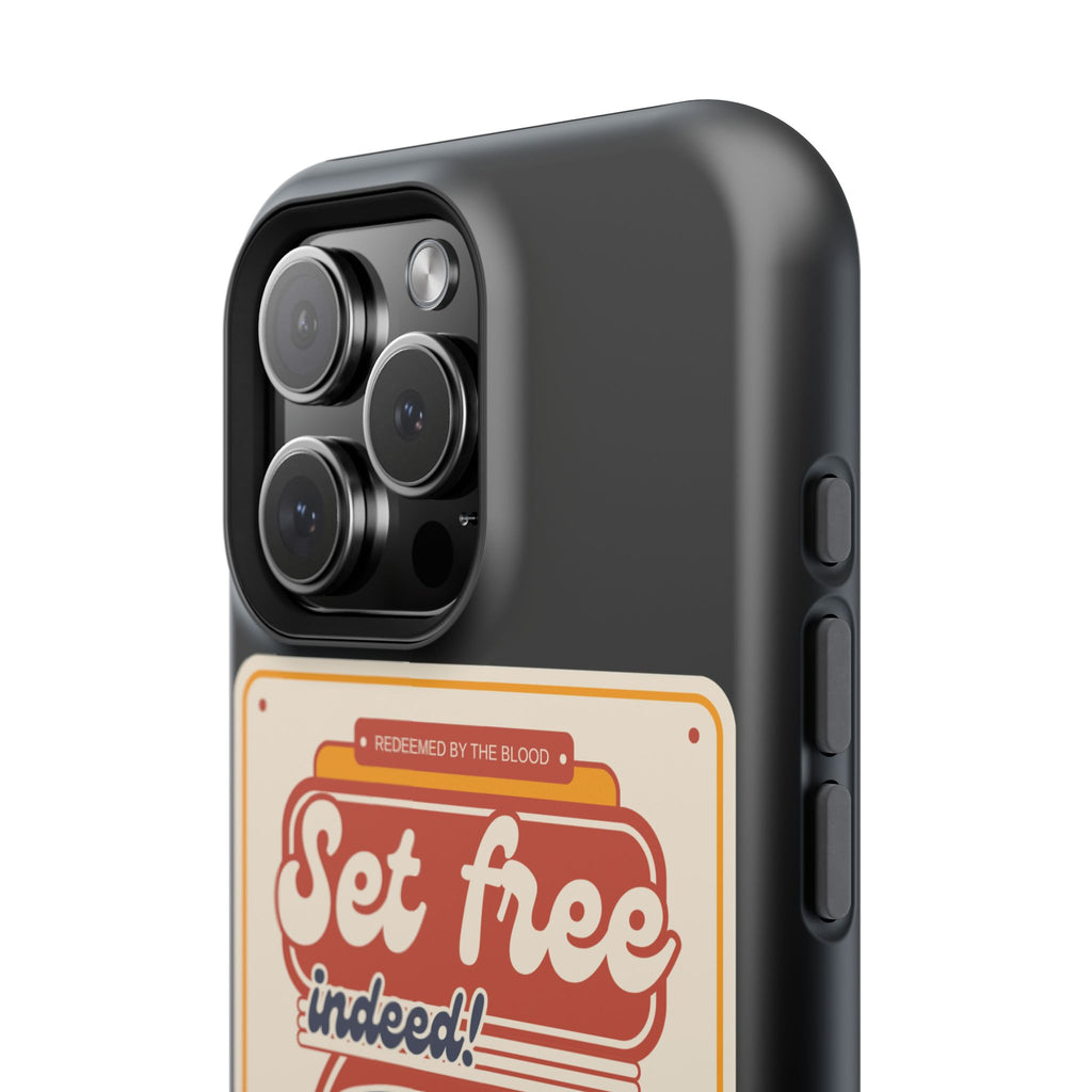 Men's 'Set free indeed' Vintage Graphic Phone Case — Magnetic Impact-Resistant