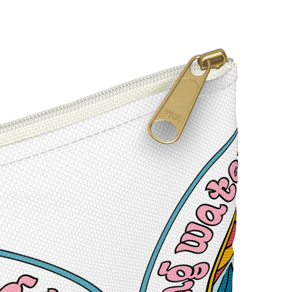 Accessory Pouch — "Living Waters Flowing Thru Me" John 4:14 Floral Wave