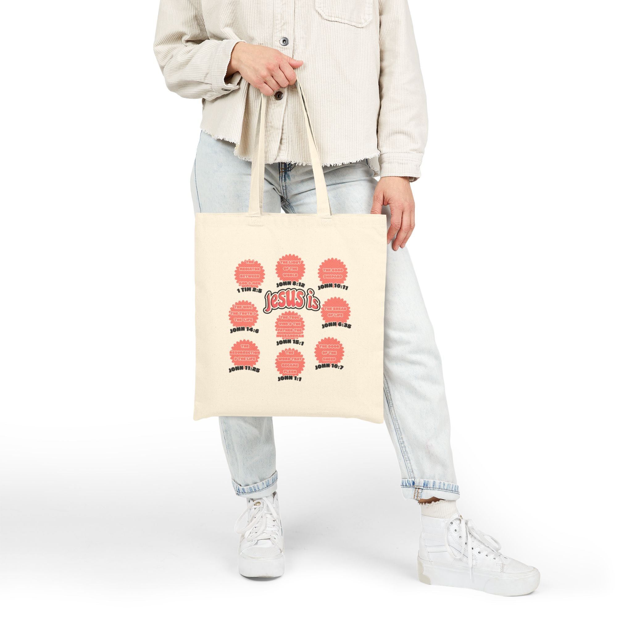 Women's Tote Bag — "Jesus Is" Inspirational Christian Everyday Tote