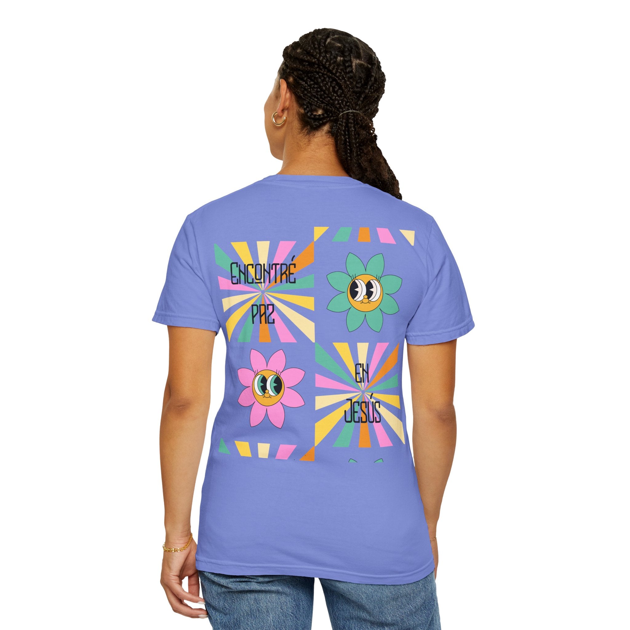 Woman's Spanish "Encontré paz en Jesús"- Camisa Retro Español