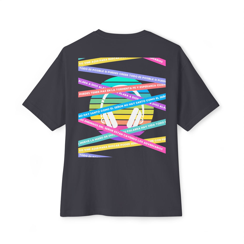 Woman's Spanish Music Tee (Música Cristiana letras)— Oversized Boxy with Colors