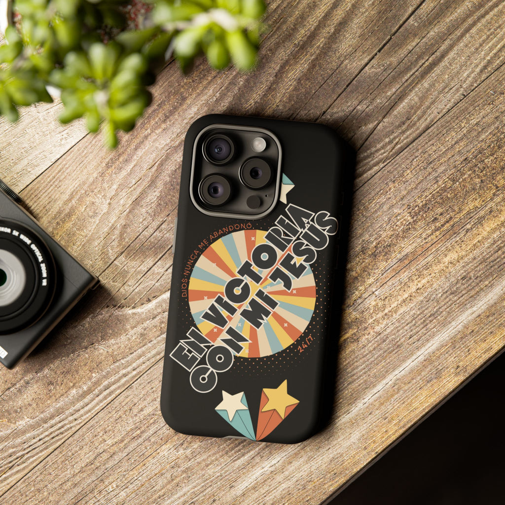 'En Victoria Con Jesús' Retro Protección de telefono