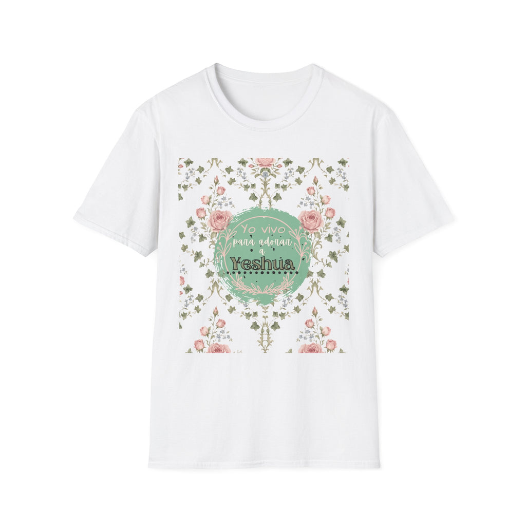 "Yo vivo para adorar a Yeshua" Camisa — Rosas y Color Menta Diseño