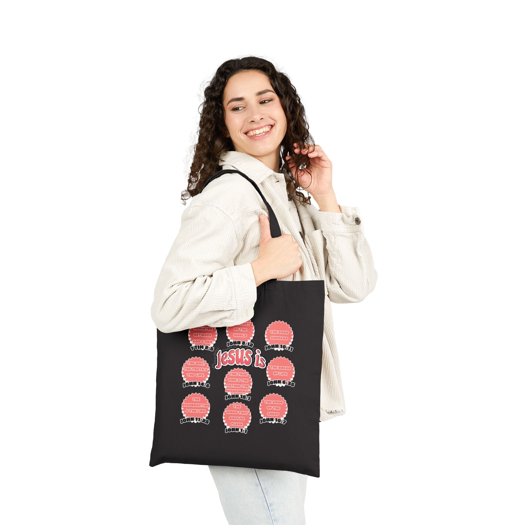 Women's Tote Bag — "Jesus Is" Inspirational Christian Everyday Tote