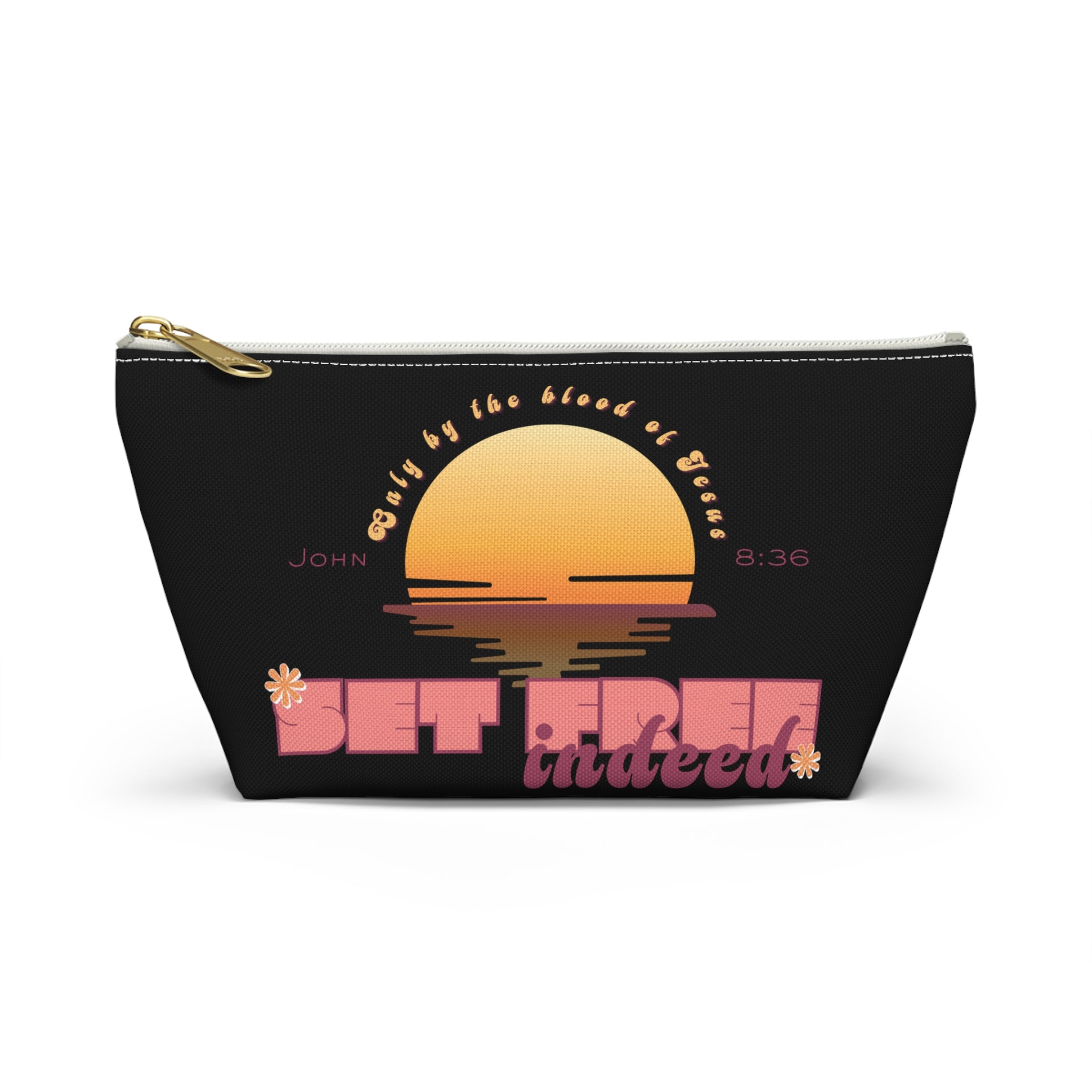 Women's 'Set free indeed'  — Sunset Accessory Pouch