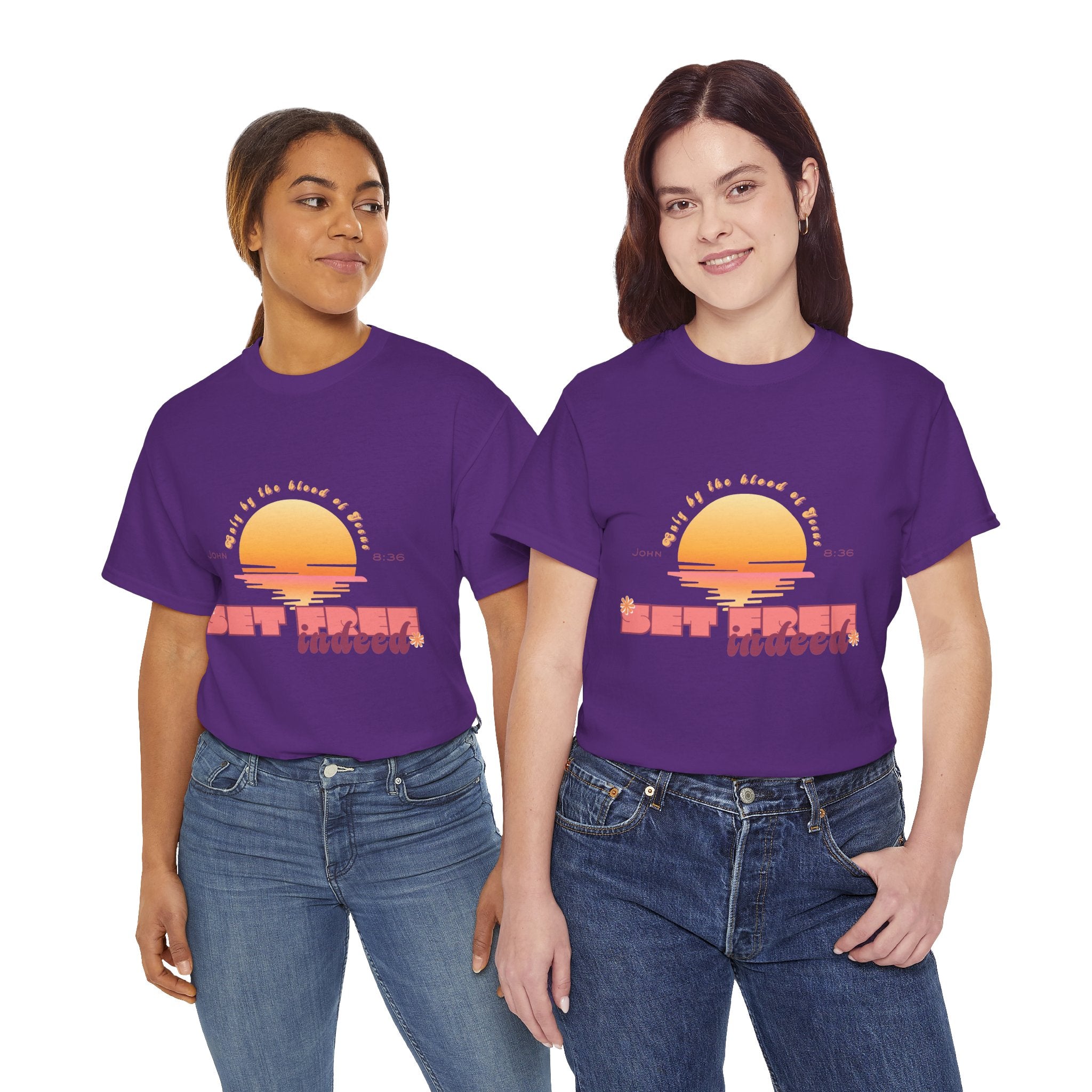 Women's 'Set free indeed' John 8:36- Heavy Cotton Tee
