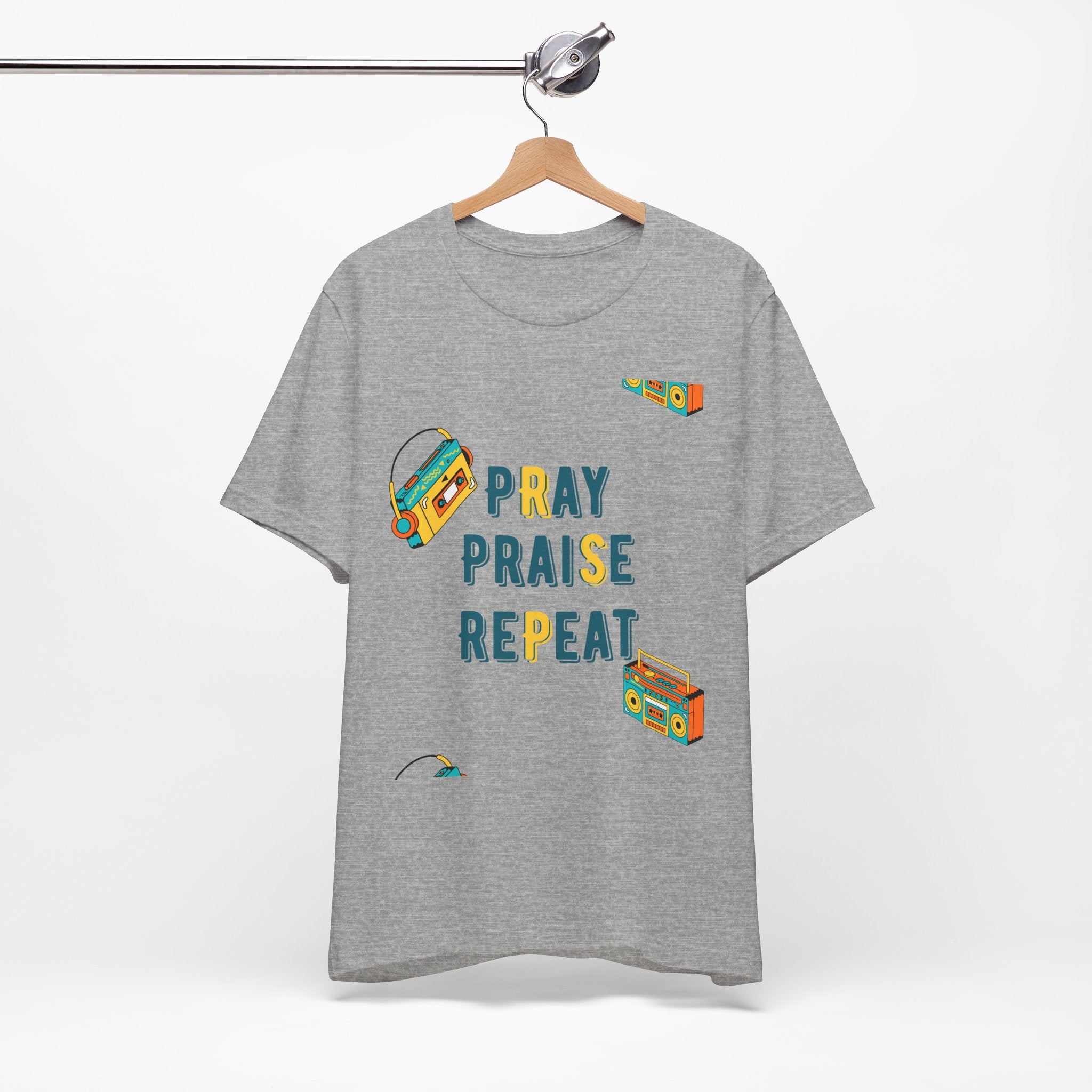 Pray Praise Repeat T-Shirt — Vintage Boombox Christian Tee