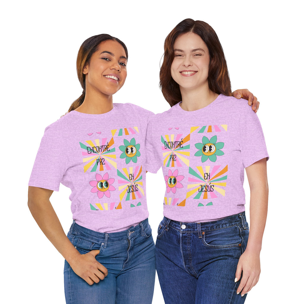 Woman's Spanish "Encontré paz en Jesús"- Camisa Retro Español