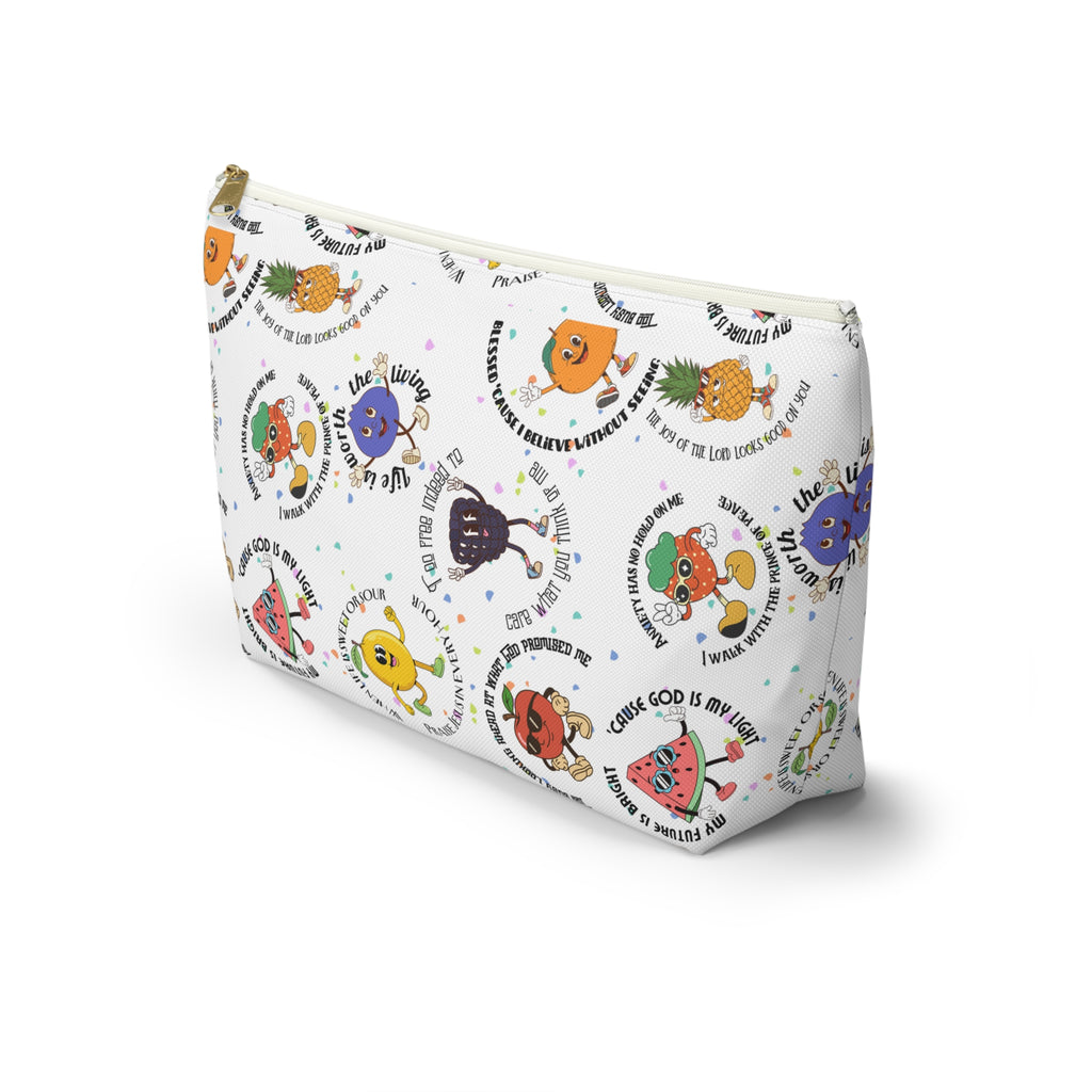Fruitful Quotes Accessory Pouch — T-Bottom Bag