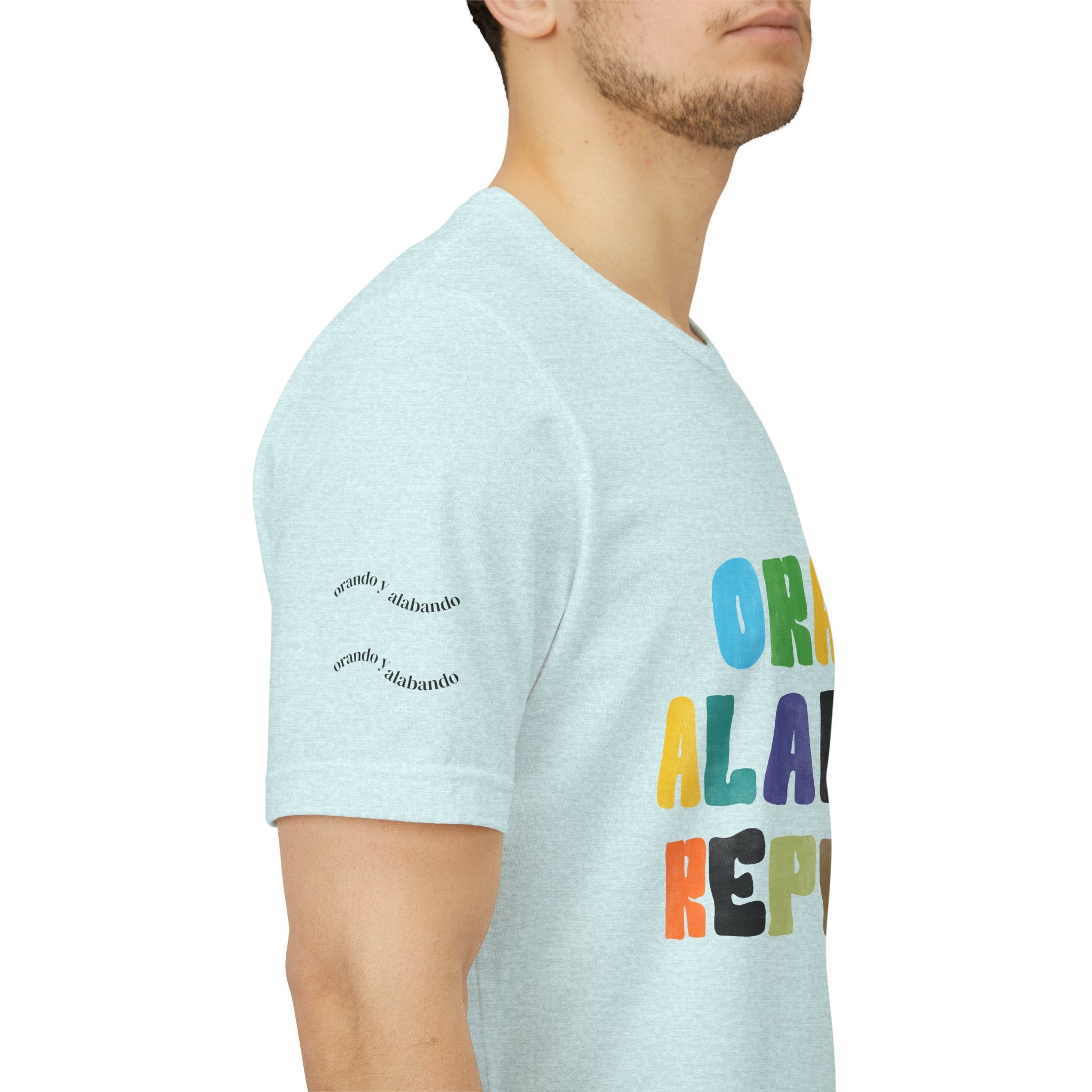 Men's Bilingual "Orar Alabar Repeat" T-Shirt – Camisa de hombres Bilingüe
