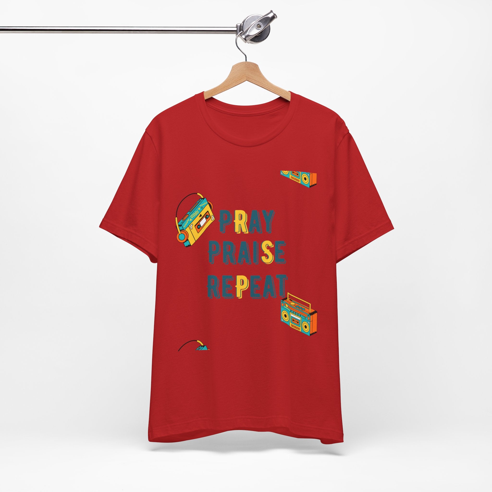 Pray Praise Repeat T-Shirt — Vintage Boombox Christian Tee
