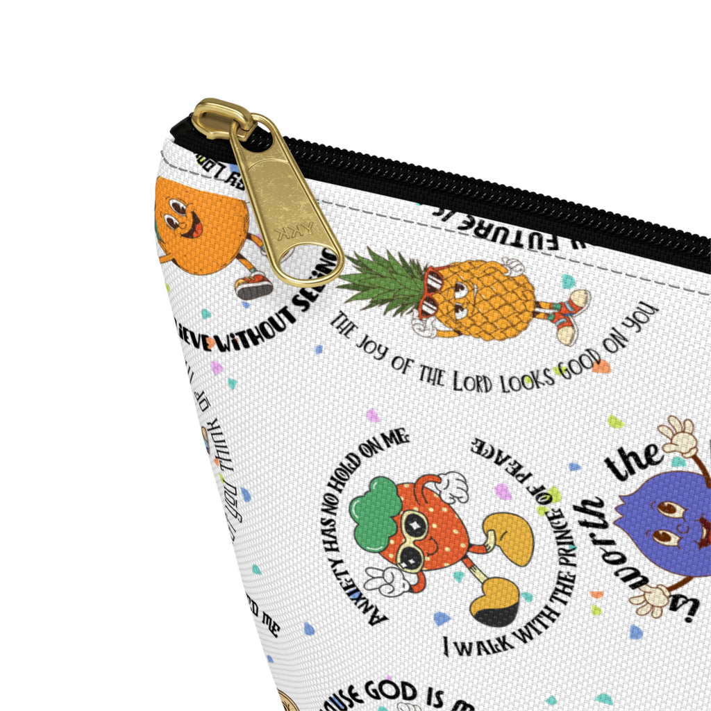 Fruitful Quotes Accessory Pouch — T-Bottom Bag