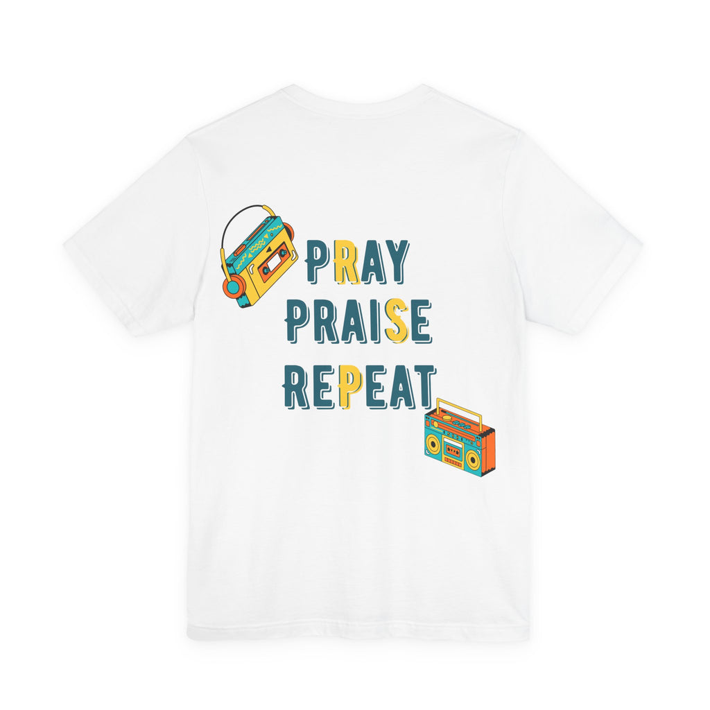 Men's Pray Praise Repeat T-Shirt — Vintage Boombox Christian Tee