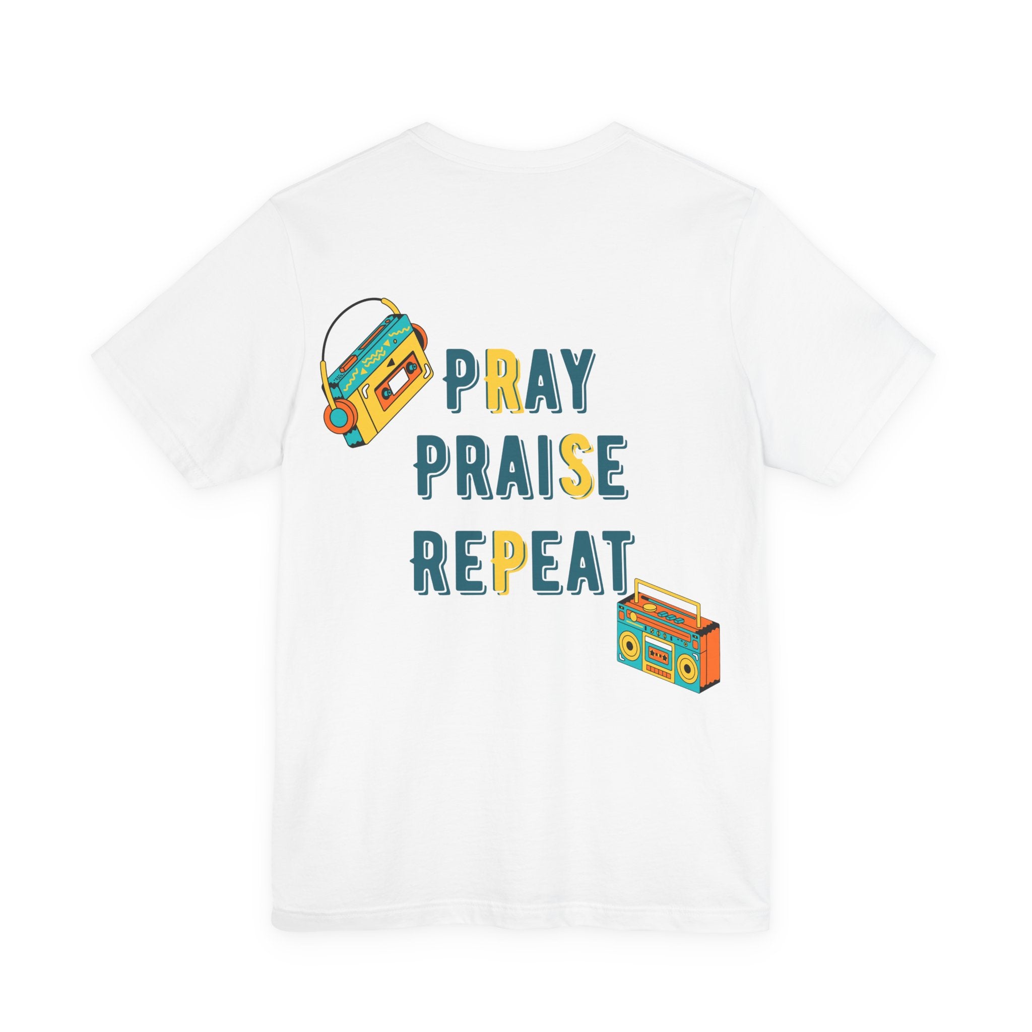 Men's Pray Praise Repeat T-Shirt — Vintage Boombox Christian Tee