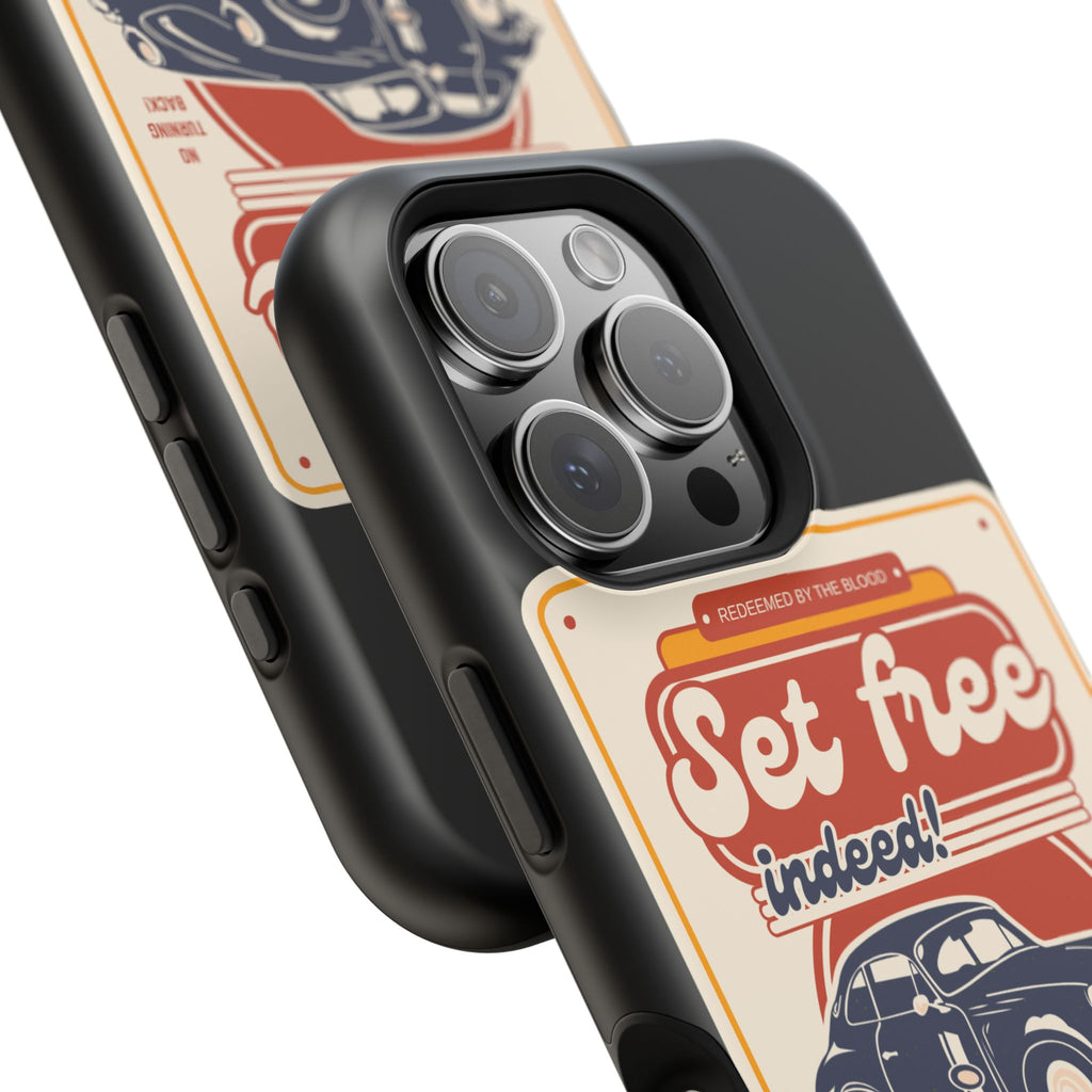 Men's 'Set free indeed' Vintage Graphic Phone Case — Magnetic Impact-Resistant
