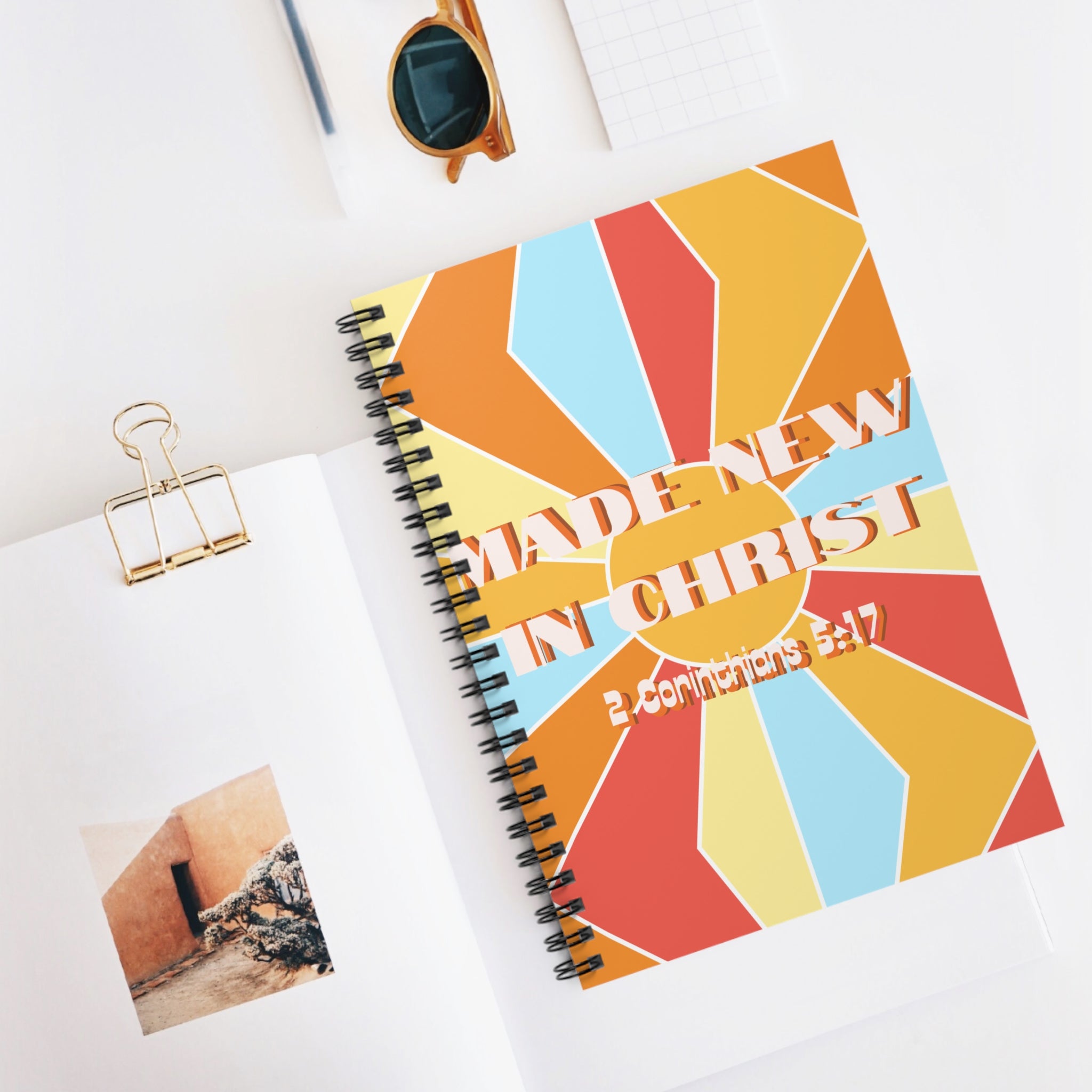 Made New in Christ Spiral Notebook — 2 Corinthians 5:17 Christian Journal
