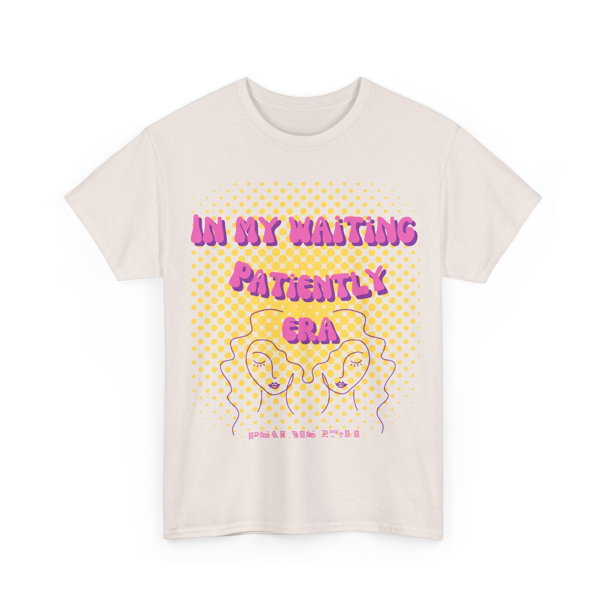Women's 'In my Waiting Patiently Era' Tee - Yellow Graphic Jersey Short Sleeve