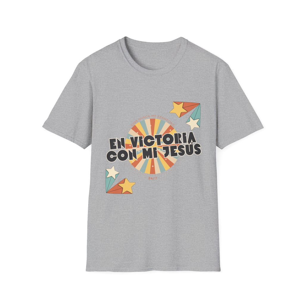 Camisa “En Victoria con mi Jesús” Varones Estilo Retro Sunrise
