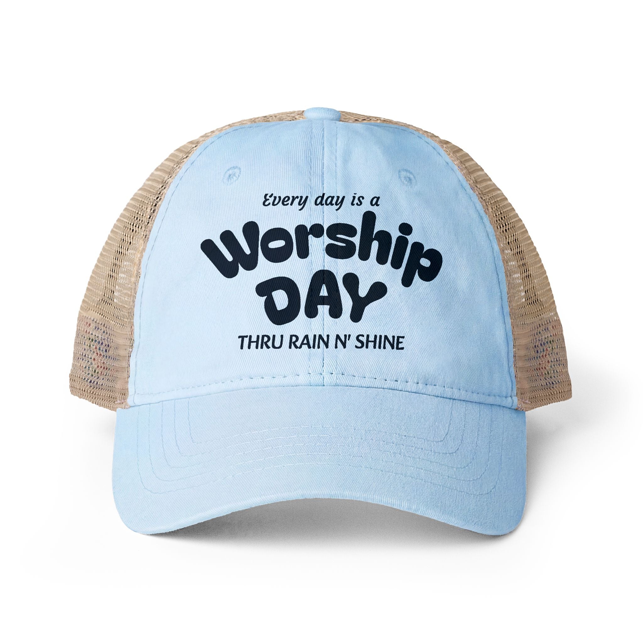 Women's Washed Mesh-Back Cap - Everyday is Worship day