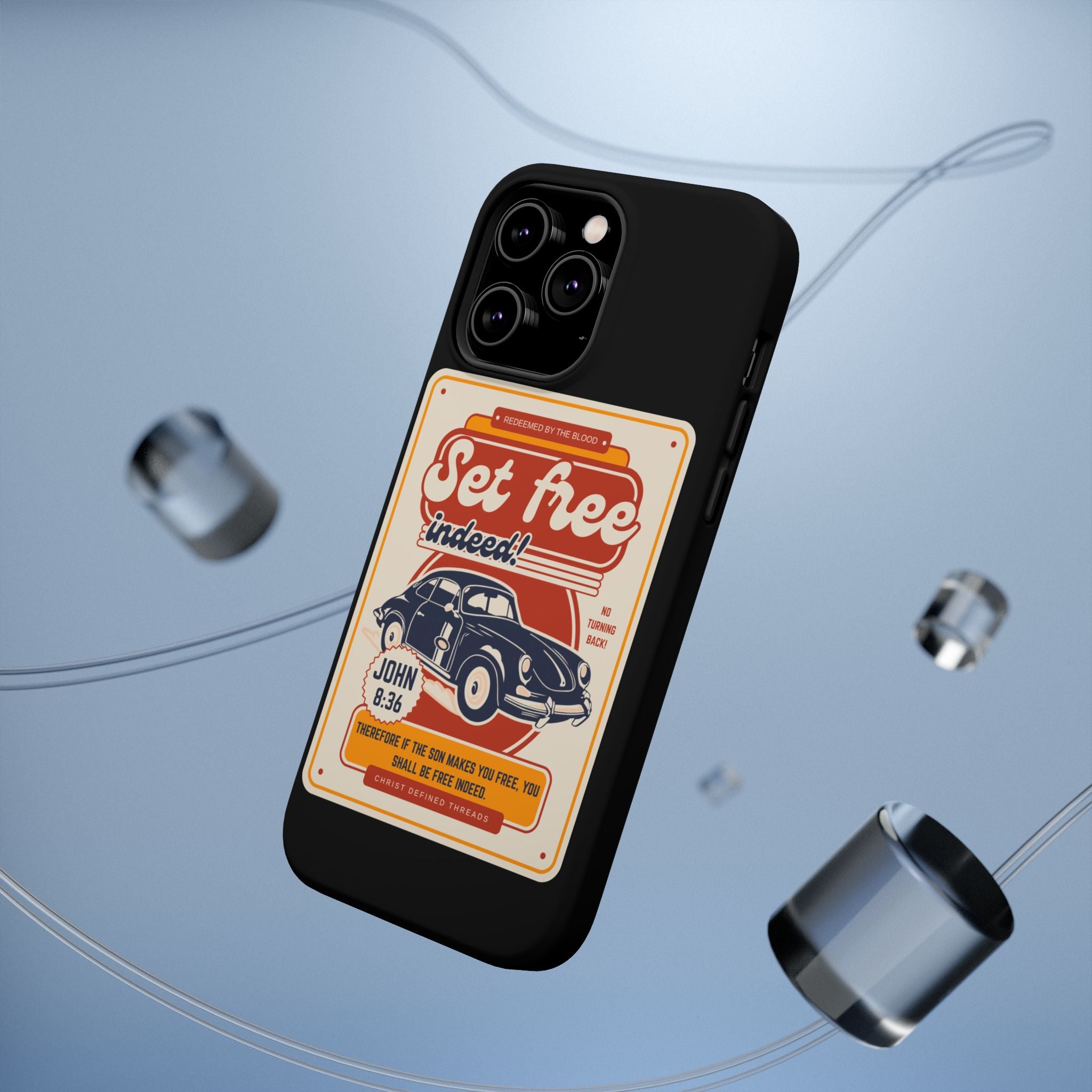 Men's 'Set free indeed' Vintage Graphic Phone Case — Magnetic Impact-Resistant