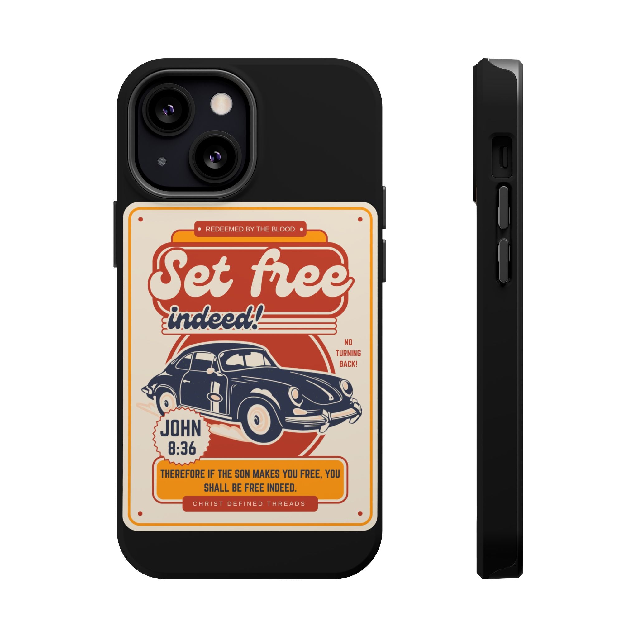 Men's 'Set free indeed' Vintage Graphic Phone Case — Magnetic Impact-Resistant