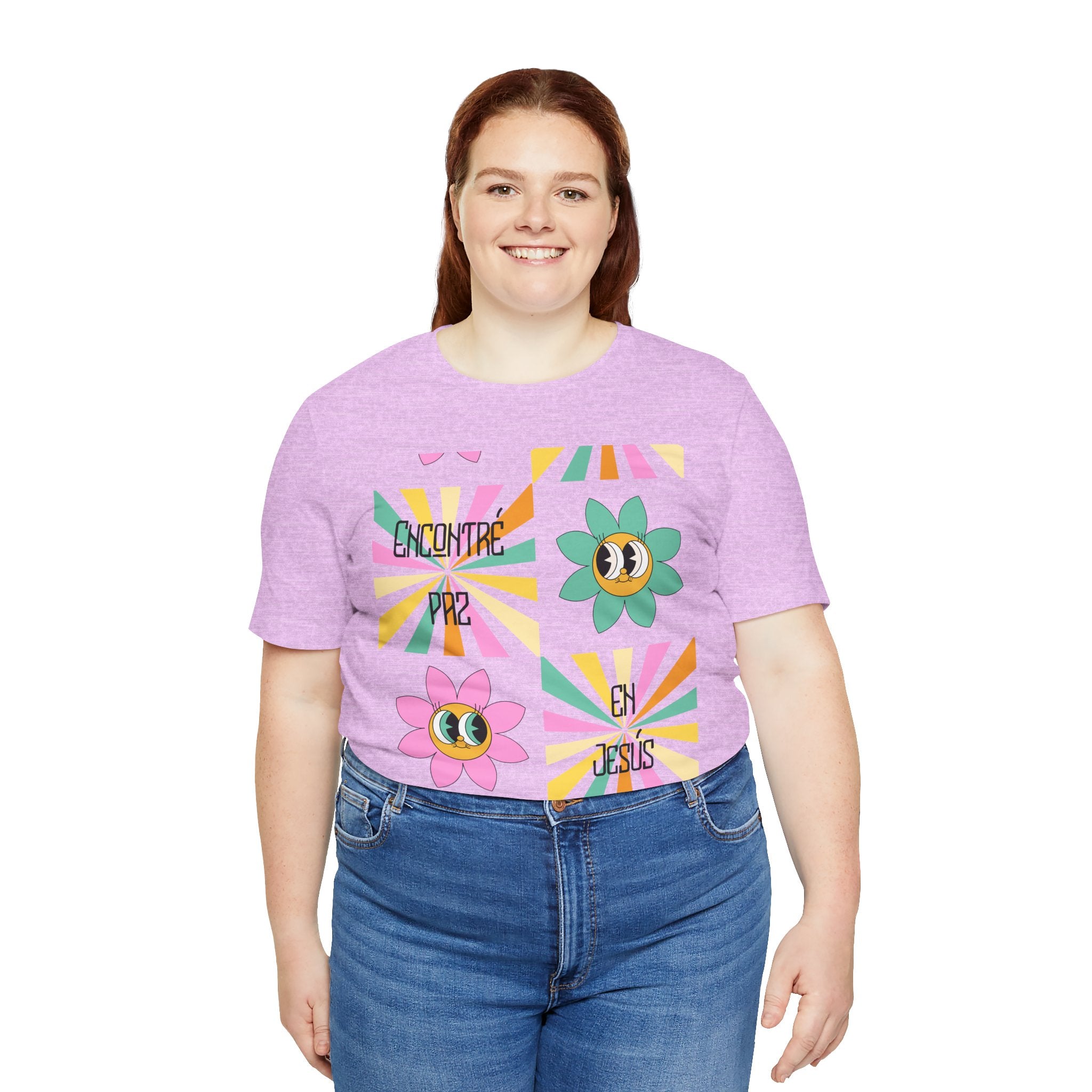 Woman's Spanish "Encontré paz en Jesús"- Camisa Retro Español