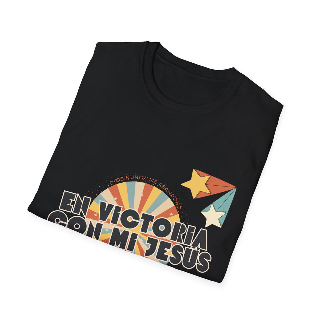 Camisa “En Victoria con mi Jesús” Varones Estilo Retro Sunrise