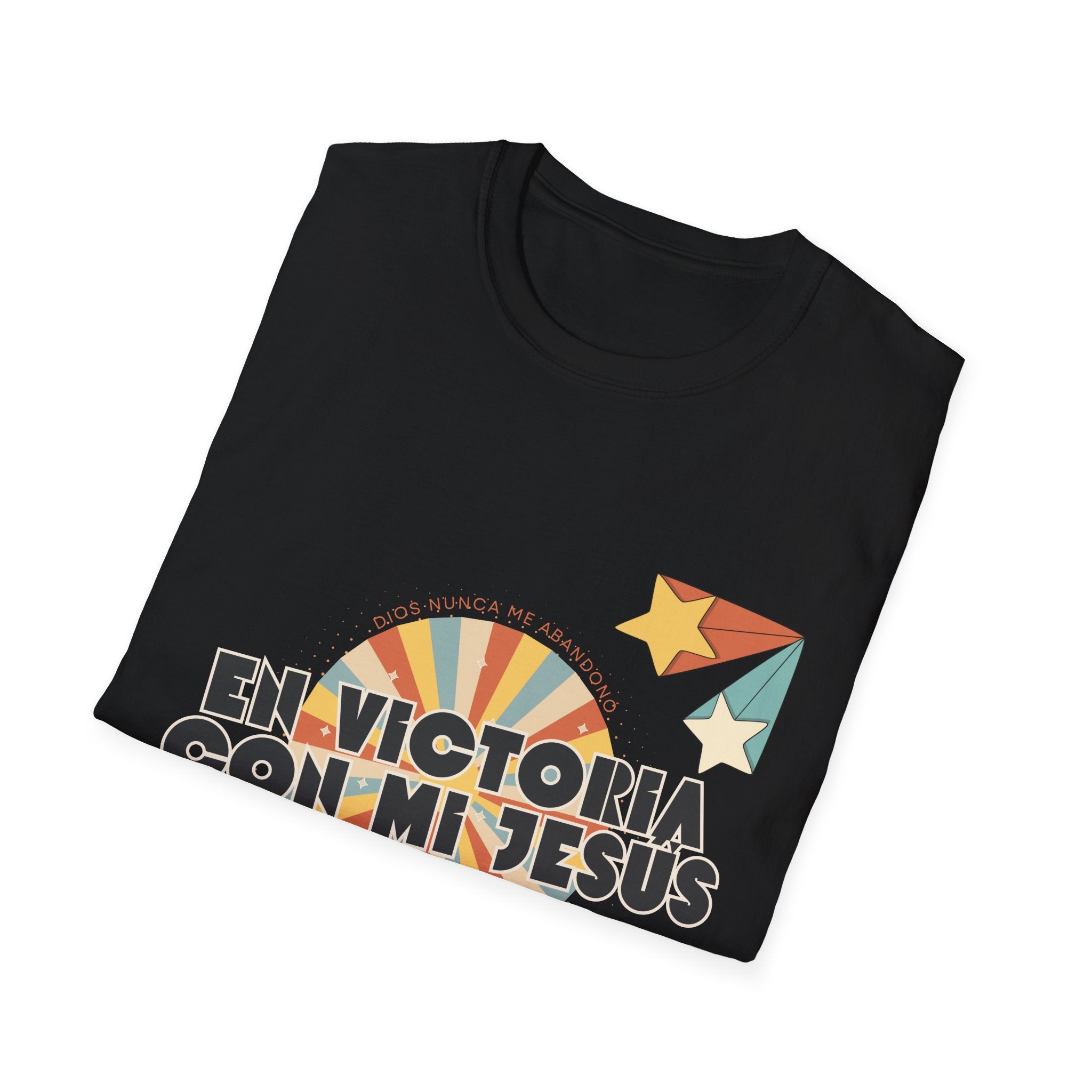 Camisa “En Victoria con mi Jesús” Varones Estilo Retro Sunrise