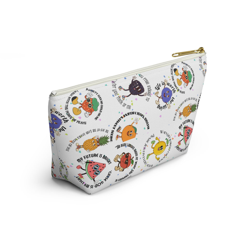 Fruitful Quotes Accessory Pouch — T-Bottom Bag