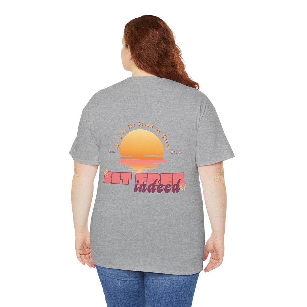 Women's 'Set free indeed' John 8:36- Heavy Cotton Tee