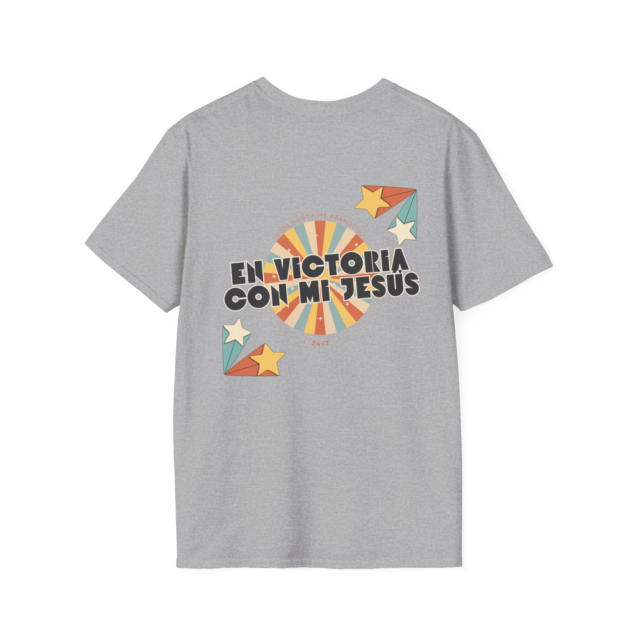 Camisa “En Victoria con mi Jesús” Varones Estilo Retro Sunrise