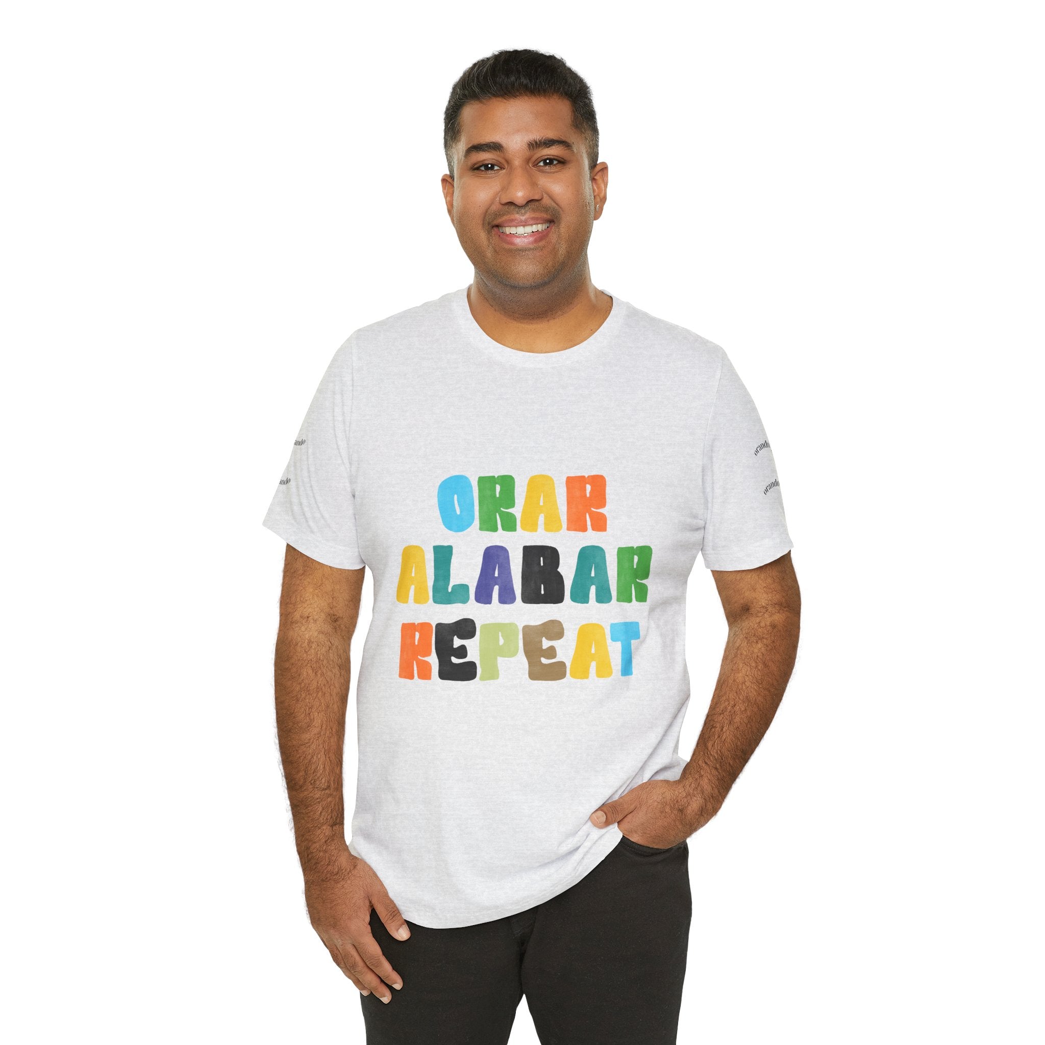 Men's Bilingual "Orar Alabar Repeat" T-Shirt – Camisa de hombres Bilingüe