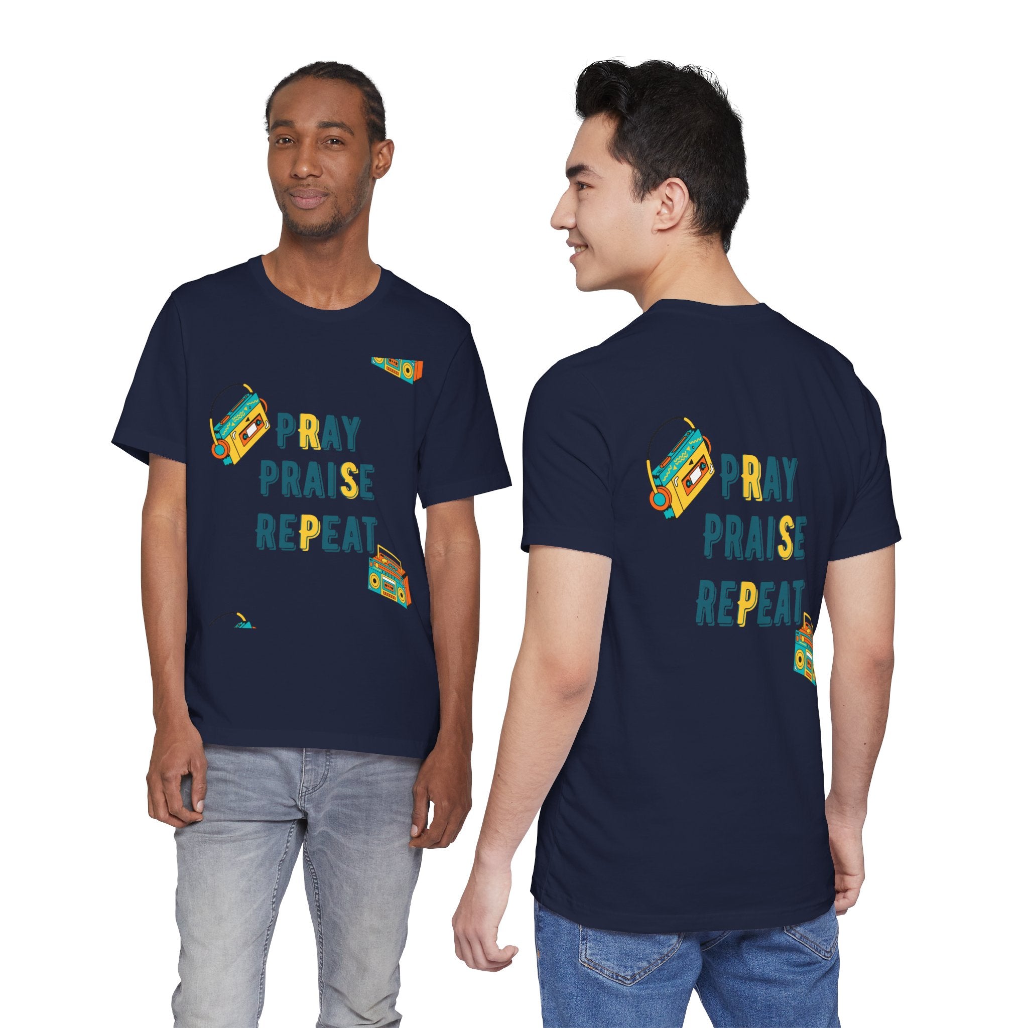 Pray Praise Repeat T-Shirt — Vintage Boombox Christian Tee