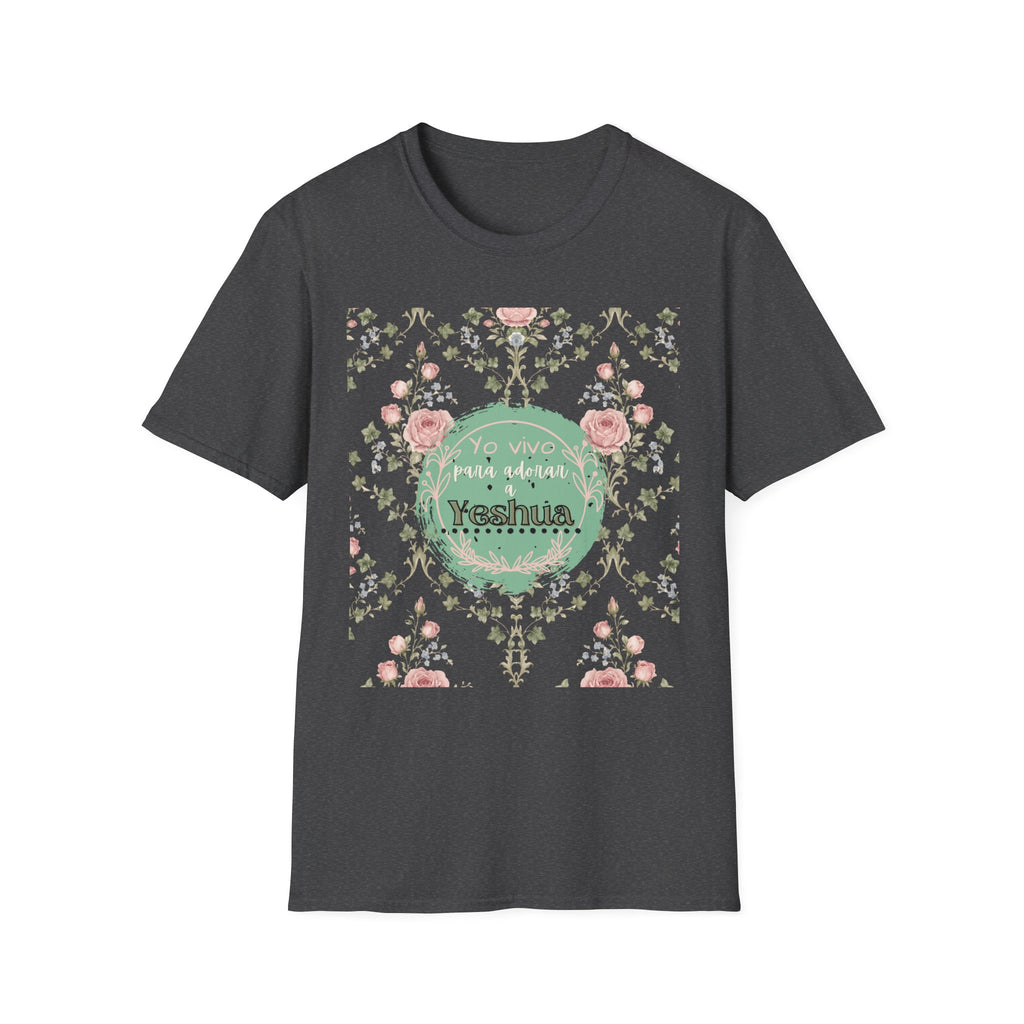 "Yo vivo para adorar a Yeshua" Camisa — Rosas y Color Menta Diseño