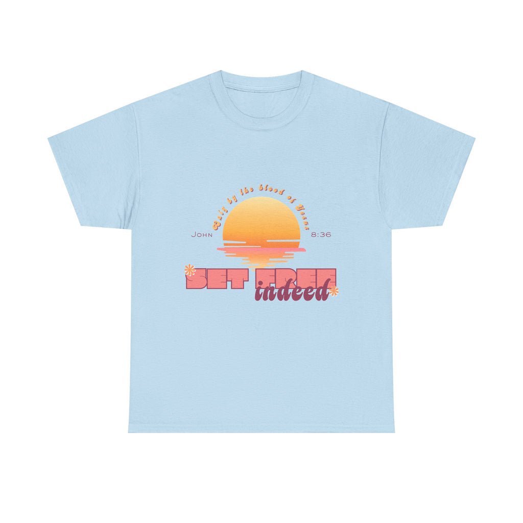 Women's 'Set free indeed' John 8:36- Heavy Cotton Tee