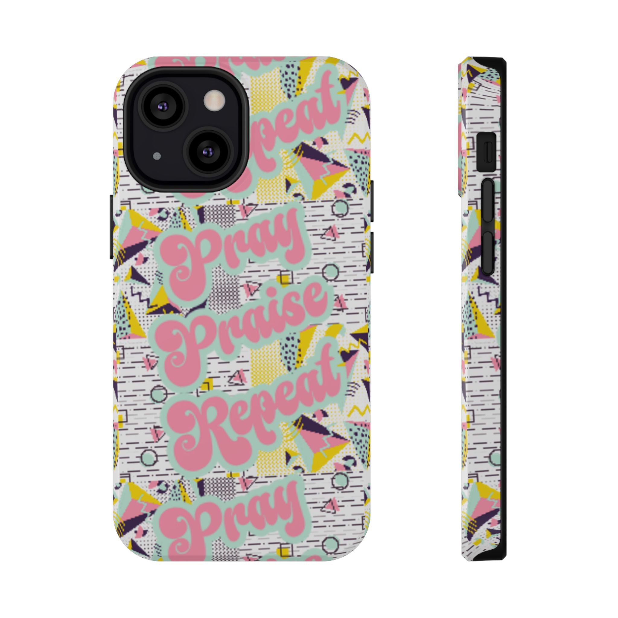 Retro Pray Praise Repeat Women's  Phone Case- Impact-Resistant Cases