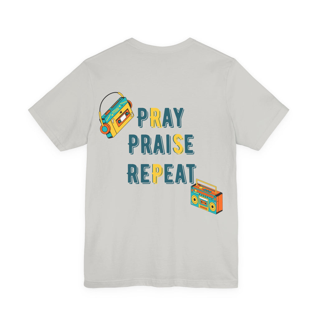 Men's Pray Praise Repeat T-Shirt — Vintage Boombox Christian Tee