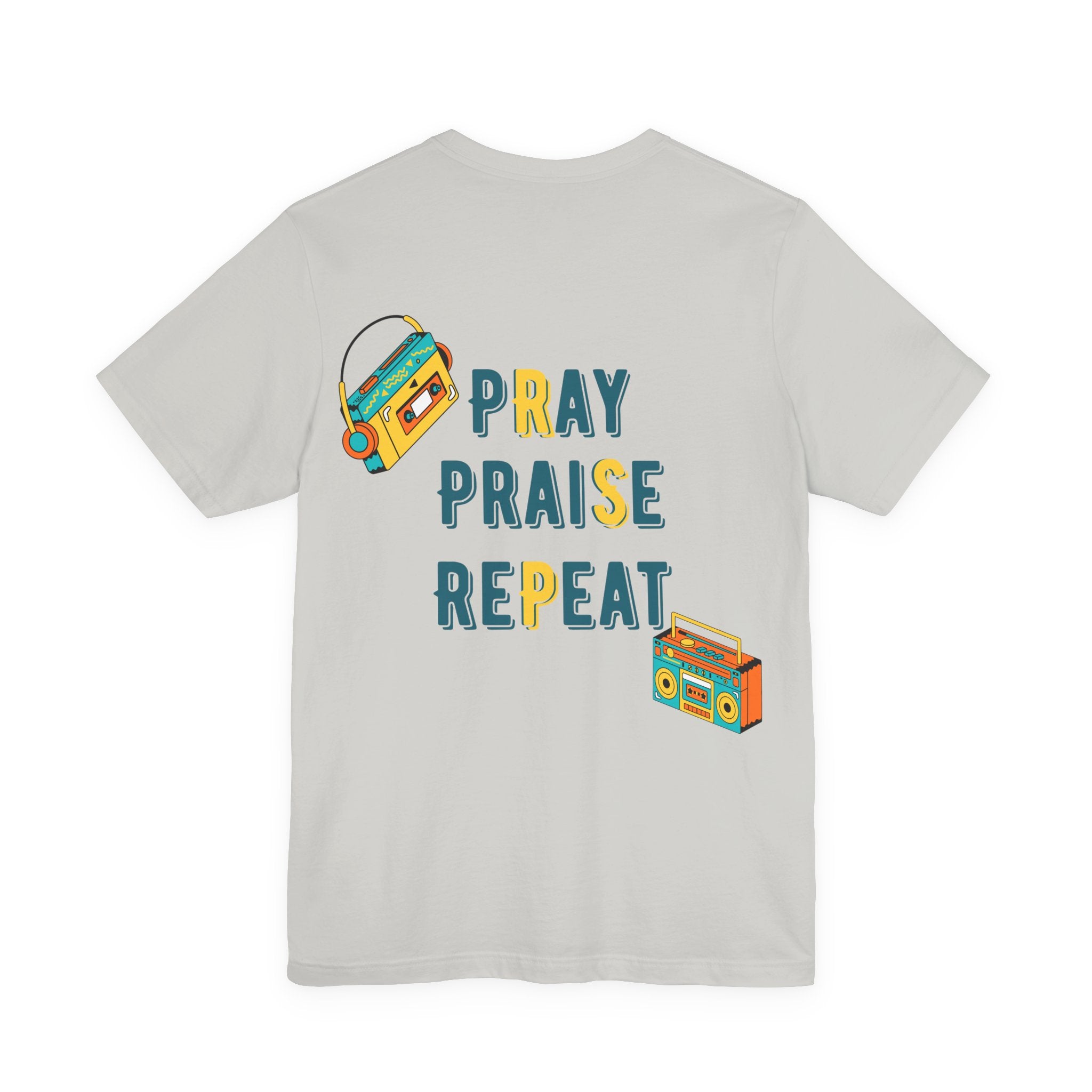 Men's Pray Praise Repeat T-Shirt — Vintage Boombox Christian Tee