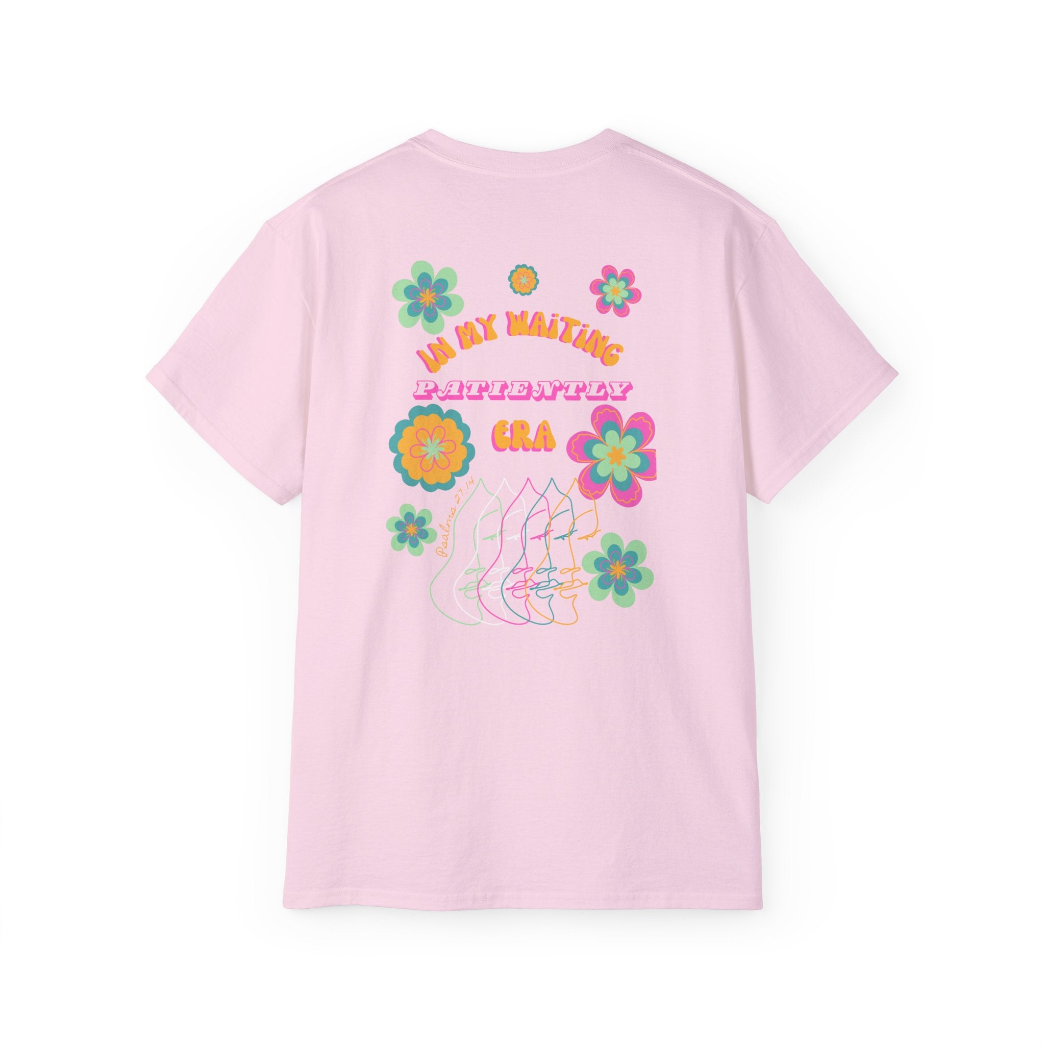 Retro Floral "In My Waiting Patiently Era" Ladies' V-Neck T-Shirt