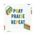 Pray Praise Repeat Car Magnet — Retro Boombox Christian Faith Decal