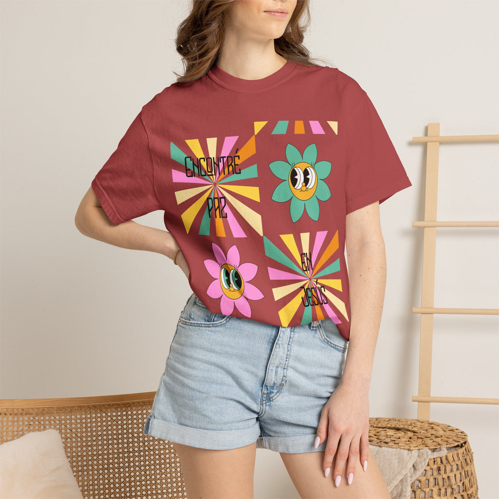 Woman's Spanish "Encontré paz en Jesús"- Camisa Retro Español