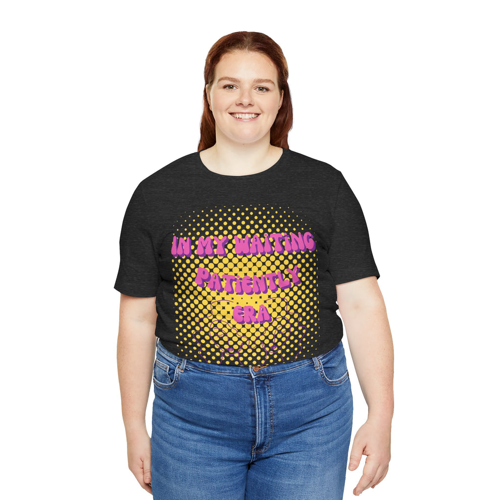 Women's 'In my Waiting Patiently Era' Tee - Yellow Graphic Jersey Short Sleeve