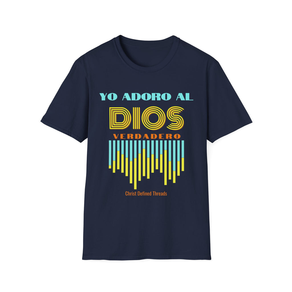 "Yo adoro al Dios verdadero" Camisa Retro —  "Y estos tres son uno" 1Juan 5:7