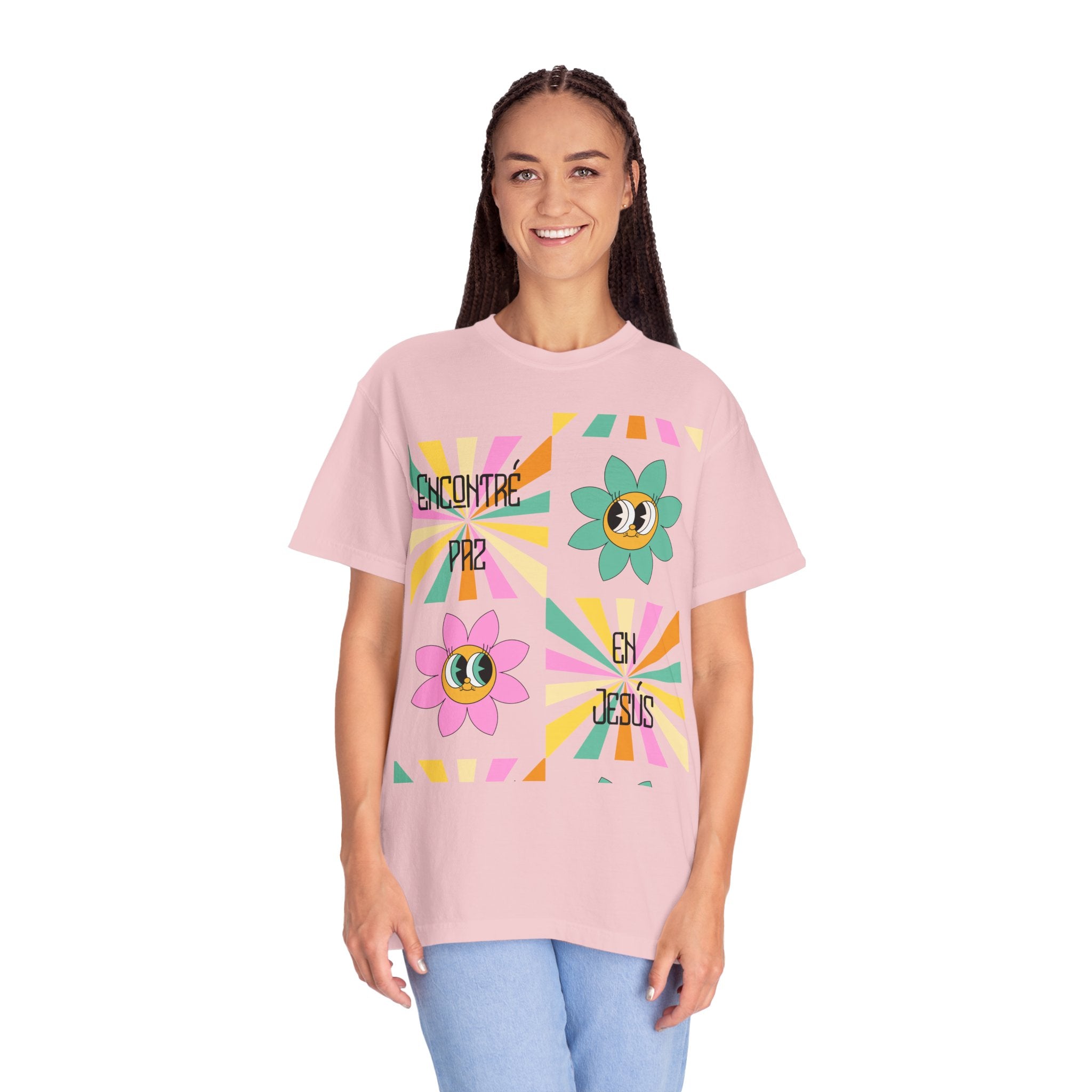 Woman's Spanish "Encontré paz en Jesús"- Camisa Retro Español