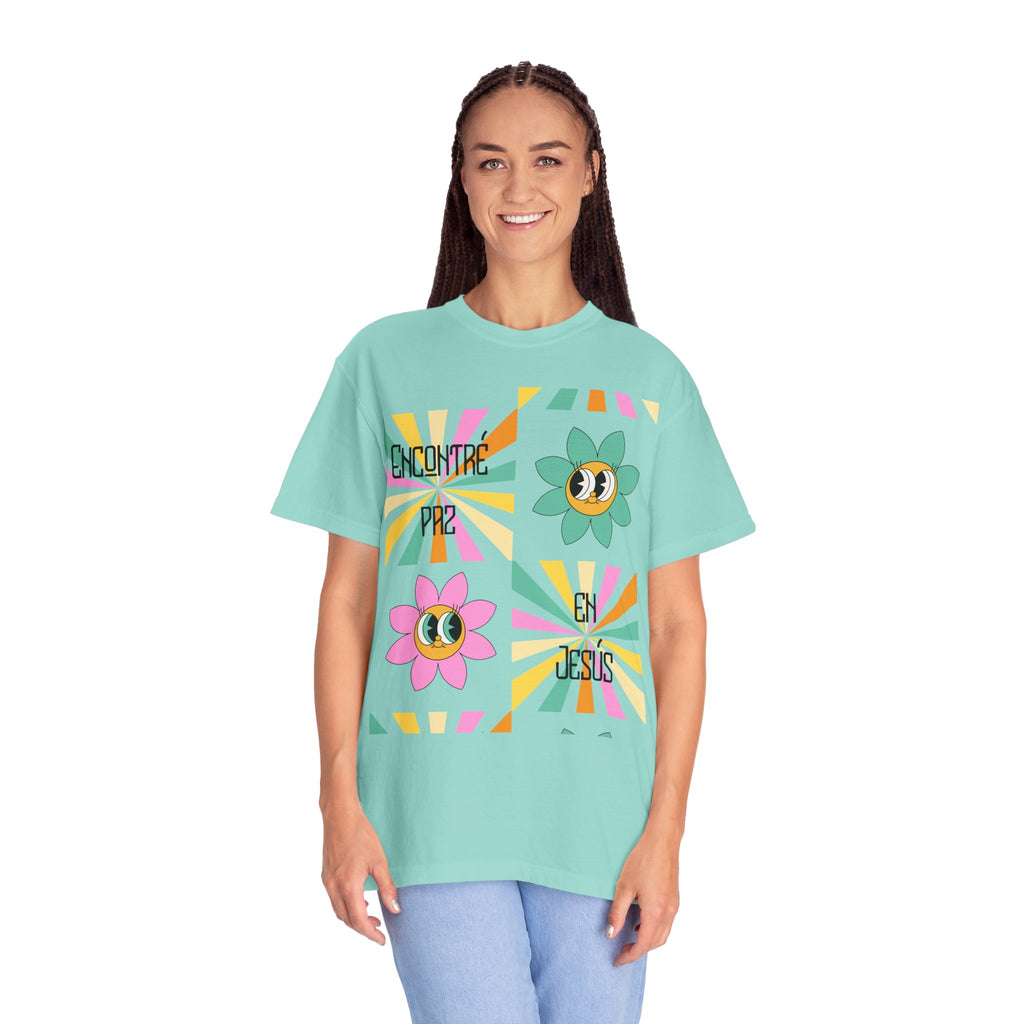 Woman's Spanish "Encontré paz en Jesús"- Camisa Retro Español