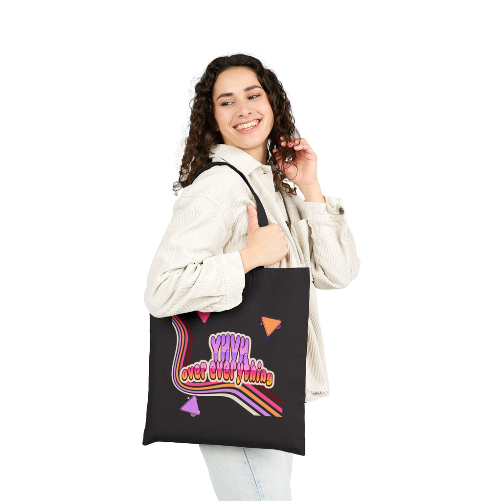 Retro 'YHVH over Everything' Cotton Tote Bag