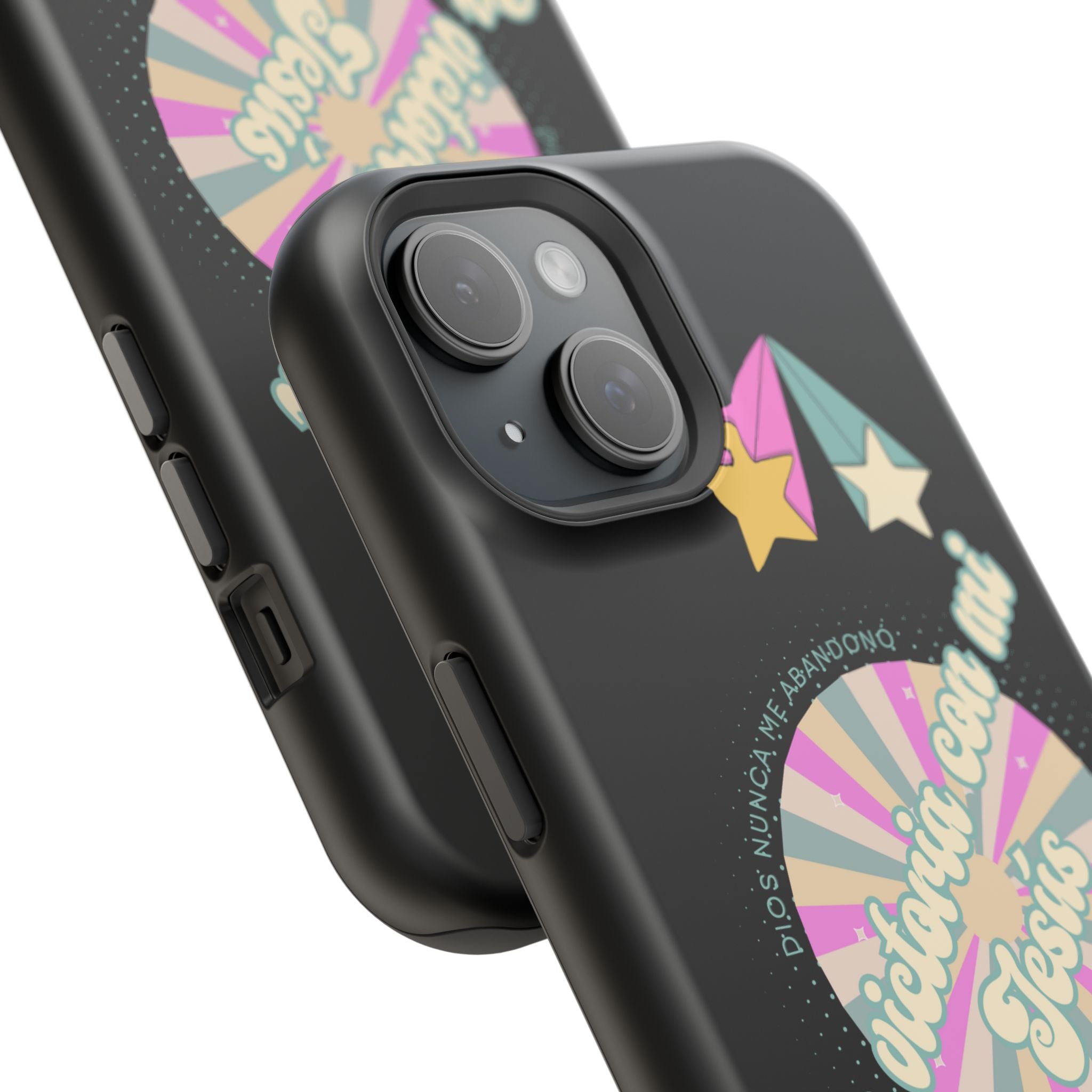 Mujeres Cover de Telefono Magnético e Impacto Resistente— "En Victoria con mi Jesús" Retro Star Design