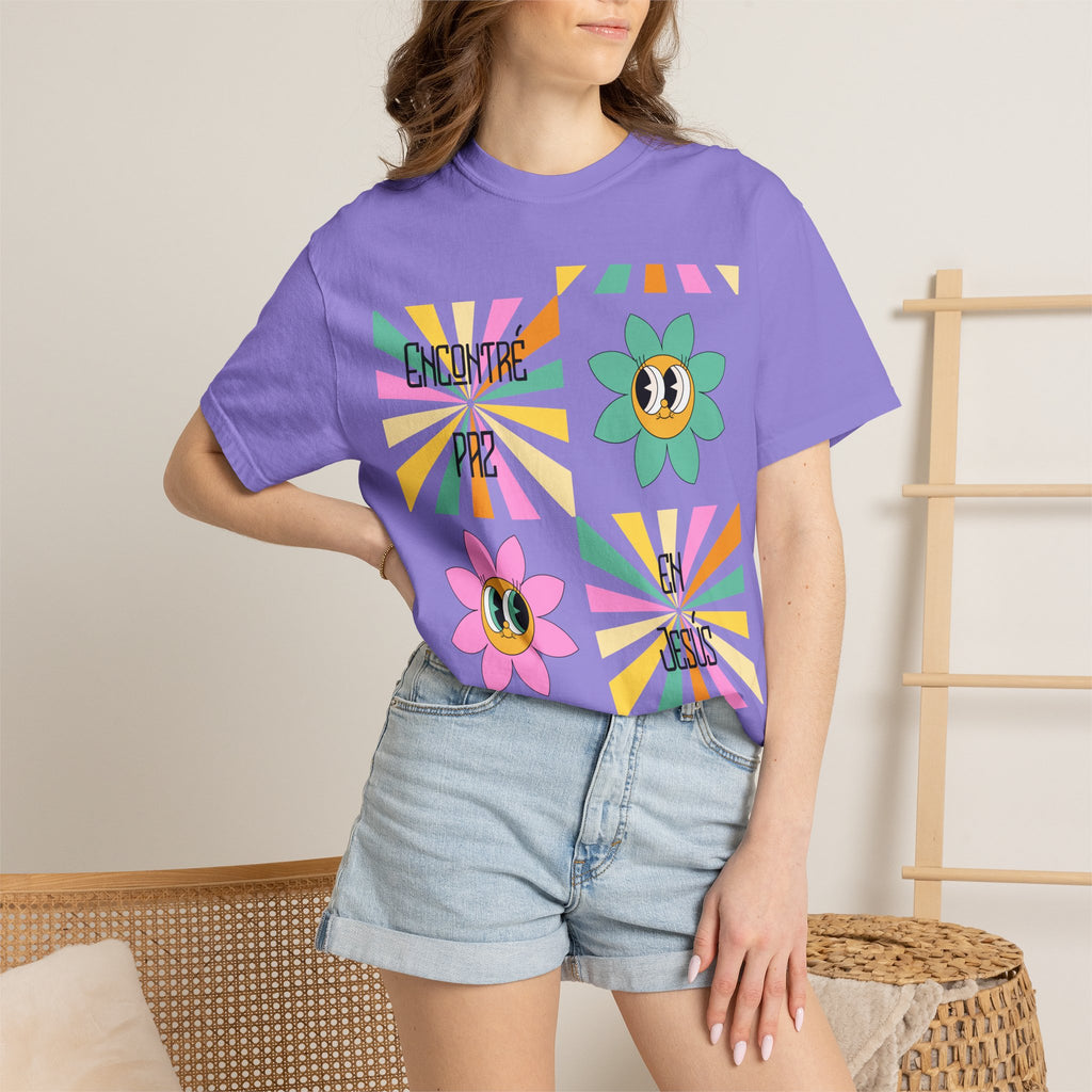 Woman's Spanish "Encontré paz en Jesús"- Camisa Retro Español